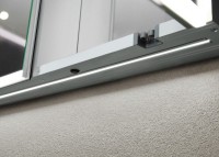 Зеркальный шкаф Esbano ES-3809D ESMT3809D 90х70см для ванной с инфракрасным выключателем, с подогревом большой дверки, с крючком для фена, с LED-подсветкой корпуса и внутренней подсветкой двух отделов