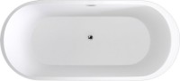 Акриловая ванна Black&White Swan SB109 black 170x80 см, отдельностоящая, глянцевая черная, овальная, с каркасом, со сливом-переливом