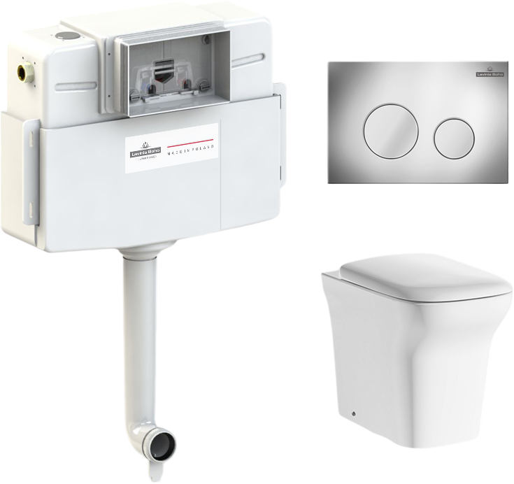 Комплект Lavinia Boho Унитаз приставной Bristol 33054040 + Крышка-сиденье Bristol 33290500 с микролифтом + Бачок скрытого монтажа RelFix 38020010 + Кнопка RelFix 3805002C