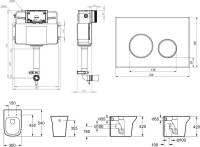 Комплект Lavinia Boho Унитаз приставной Bristol 33054040 + Крышка-сиденье Bristol 33290500 с микролифтом + Бачок скрытого монтажа RelFix 38020010 + Кнопка RelFix 3805002C