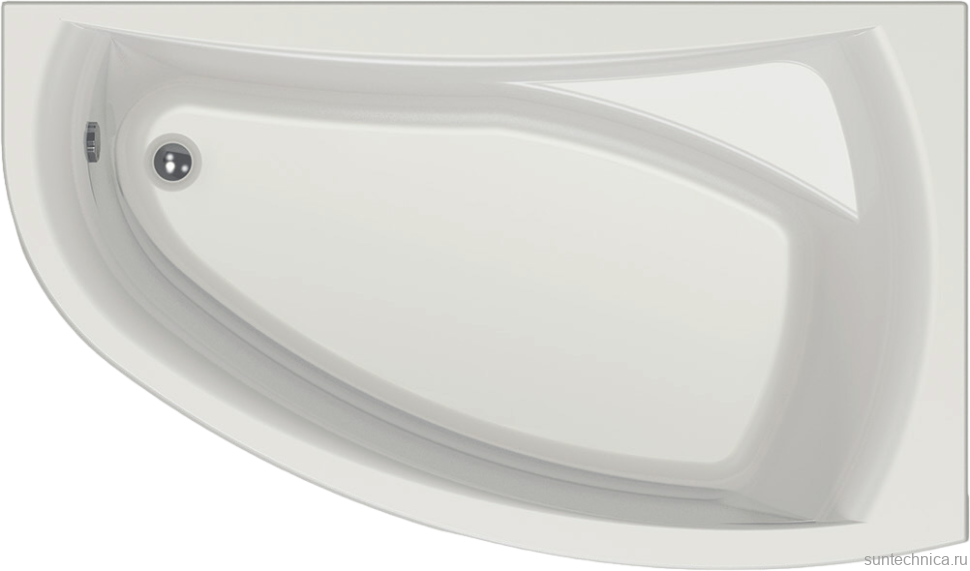 Акриловая ванна EUROLUX Como R 170x100 см, угловая, правая, пристенная, белая, асимметричная, с каркасом