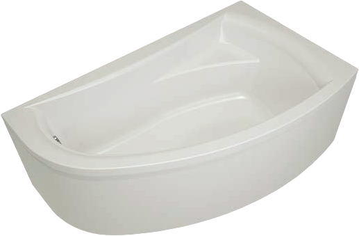 Акриловая ванна EUROLUX Como R 170x100 см, угловая, правая, пристенная, белая, асимметричная, с каркасом