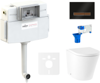 Комплект Lavinia Boho Унитаз приставной Biore 33044050 + Крышка-сиденье Biore 33290410 с микролифтом + Бачок скрытого монтажа RelFix 38020010 + Кнопка RelFix 38050702 + Дозатор RelFix 38040010