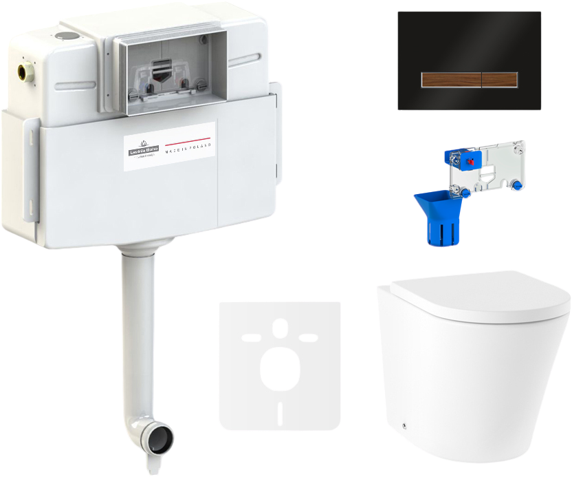 Комплект Lavinia Boho Унитаз приставной Biore 33044050 + Крышка-сиденье Biore 33290410 с микролифтом + Бачок скрытого монтажа RelFix 38020010 + Кнопка RelFix 38050702 + Дозатор RelFix 38040010