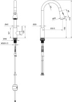 Смеситель для кухни Wonzon & Woghand WW-121E201L-BS брашированный никель