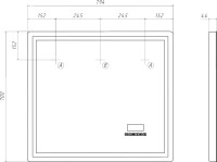 Зеркало Vigo Geometry Media 048 80 с подсветкой, с антизапотевателем