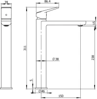 Комплект Накладная раковина Lavinia Boho Bathroom Sink Slim 33311005 + Смеситель Wellsee ICON! for life 182308000 золото