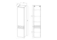 Шкаф-пенал для ванной AQUATEK Вега AQ70035L-MW белый матовый, петли слева