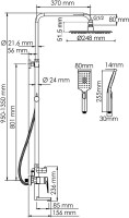 Душевая стойка Wasserkraft Aisch A155.259.201.BG золото