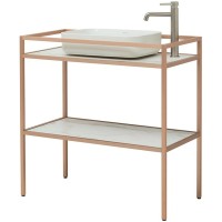 Консоль с раковиной Allen Brau Liberty 90 напольная, медь браш, столешница мрамор
