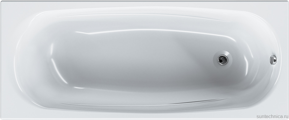 Акриловая ванна AM.PM Tender Oval 170x70 см, пристенная, белая, с каркасом