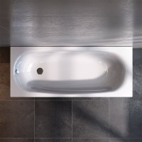 Акриловая ванна AM.PM Tender Oval 170x70 см, пристенная, белая, с каркасом