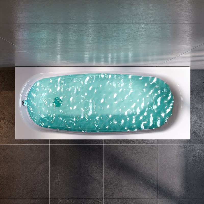 Акриловая ванна AM.PM Tender Oval 170x70 см, пристенная, белая, с каркасом