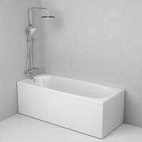 Акриловая ванна AM.PM Tender Oval 170x70 см, пристенная, белая, с каркасом