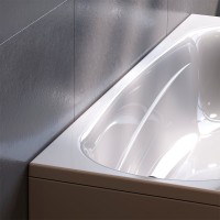 Акриловая ванна AM.PM Tender Oval 170x70 см, пристенная, белая, с каркасом