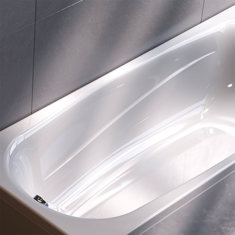 Акриловая ванна AM.PM Tender Oval 170x70 см, пристенная, белая, с каркасом