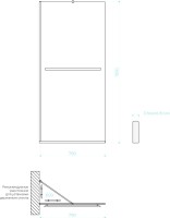 Душевая перегородка Maybahglass MGD-727-6у 79 см, профиль черный, стекло бронза