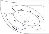 Акриловая ванна Excellent Aquarella WAEX.ARP17.ULTRA R 170x110 см, угловая, правая, пристенная, с гидромассажем, белая, асимметричная, с каркасом, с сиденьем, со сливом-переливом