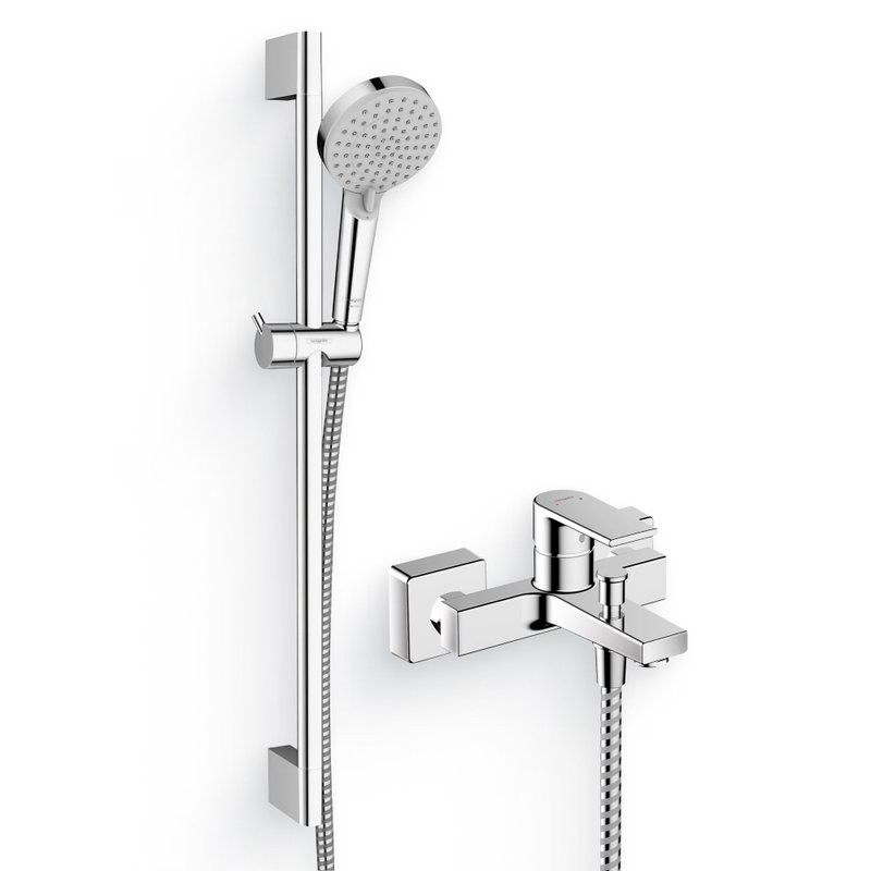 Душевой комплект Смеситель Hansgrohe Vernis Shape 71450000 хром + Гарнитур Vernis Blend 26279000 EcoSmart, хром
