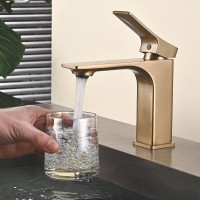 Смеситель для раковины Shevanik S6101G золотой сатин