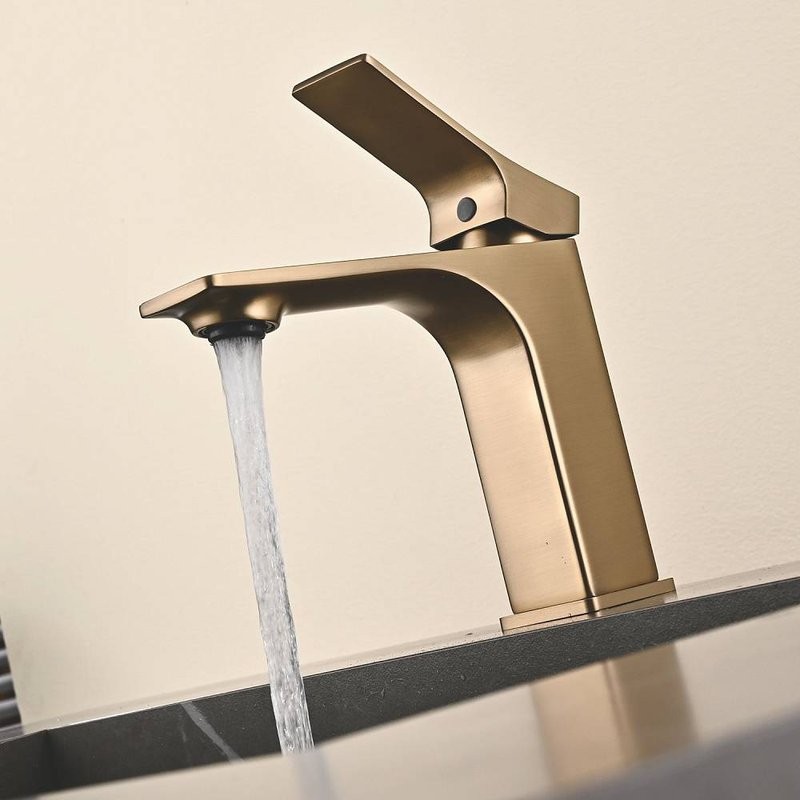 Смеситель для раковины Shevanik S6101G золотой сатин