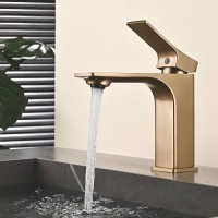 Смеситель для раковины Shevanik S6101G золотой сатин