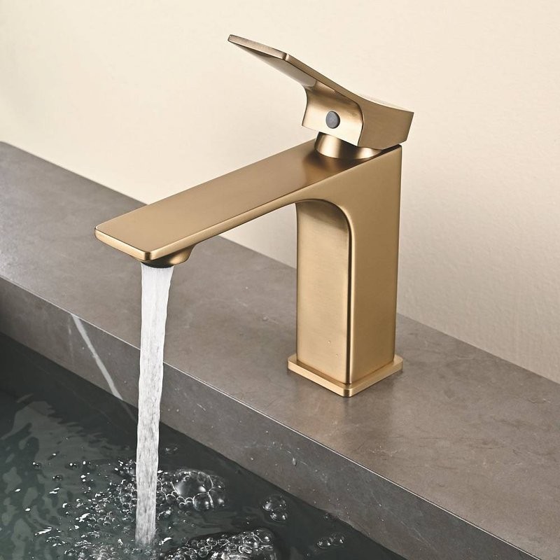 Смеситель для раковины Shevanik S6101G золотой сатин