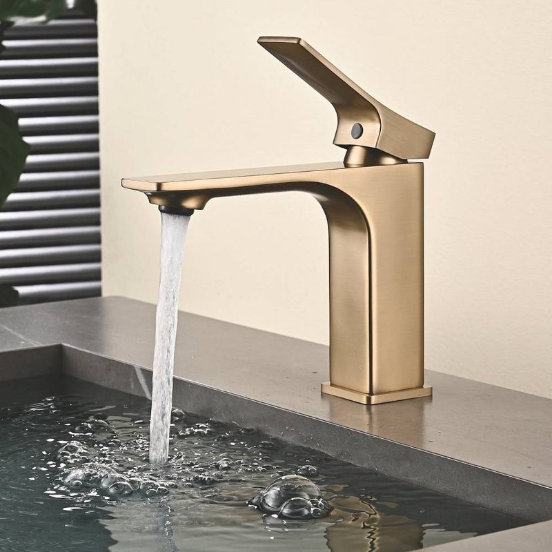 Смеситель для раковины Shevanik S6101G золотой сатин