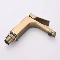 Смеситель для раковины Shevanik S6101G золотой сатин Смеситель для раковины Shevanik S6101G золотой сатин