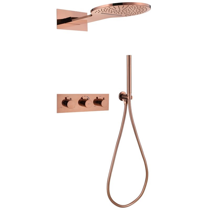 Душевой комплект Abber Wasser Kreis AF8151RG С ВНУТРЕННЕЙ ЧАСТЬЮ, розовое золото