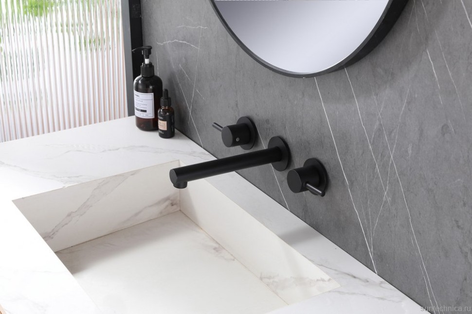 Смеситель для раковины Abber Emotion AF88121B С ВНУТРЕННЕЙ ЧАСТЬЮ, матовый черный