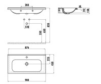 Тумба с раковиной Laparet Electra 90 подвесная, белый глянец