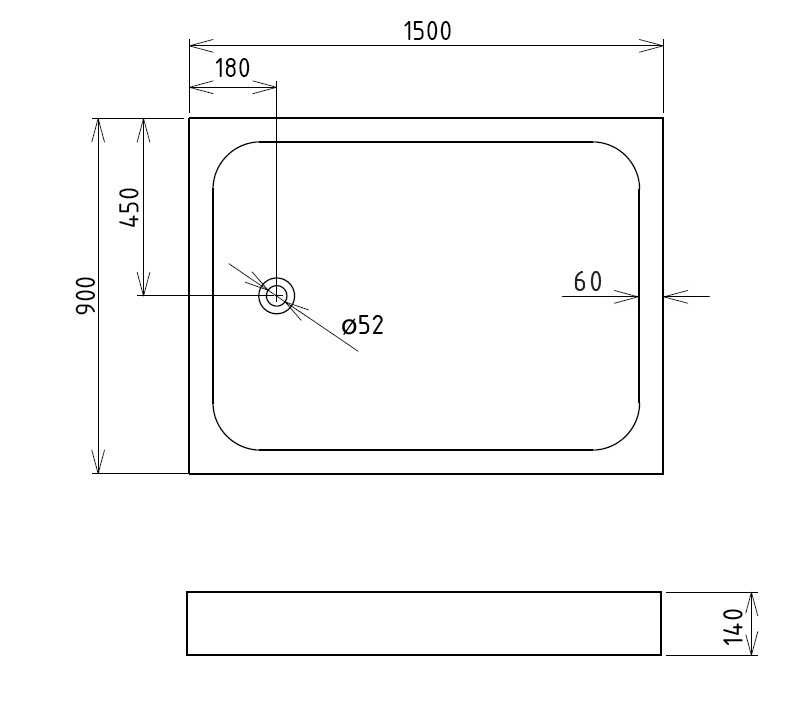 Душевой поддон Gemy ST16D 150*90