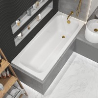 Акриловая ванна WHITECROSS Vibe 180x75 см, пристенная, белая, на ножках