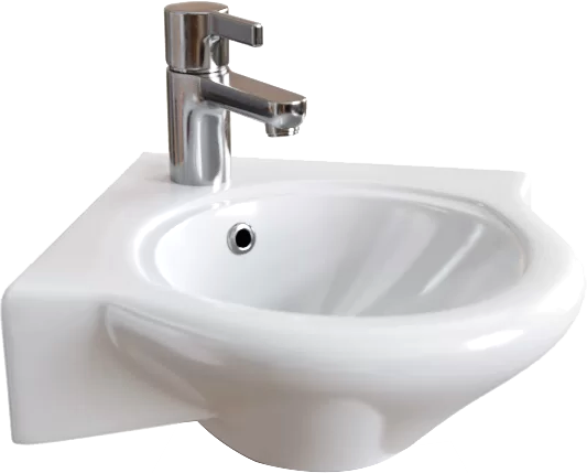 Раковина подвесная DIWO Псков 0100 48 белая, круглая, угловая, фаянс