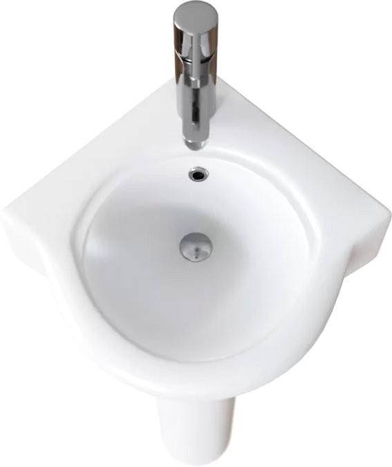 Раковина подвесная DIWO Псков 0100 48 белая, круглая, угловая, фаянс