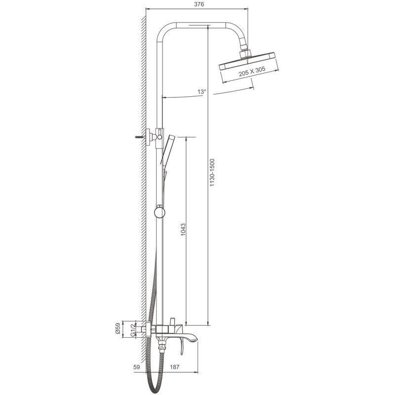 Душевая стойка BELZ B507 B24507-5 золото