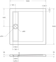 Поддон для душа BelBagno Due 100х100 см с сифоном