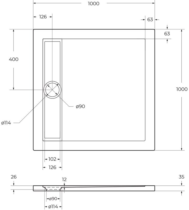 Поддон для душа BelBagno Due 100х100 см с сифоном