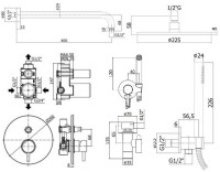 Комплект для ванной Paffoni Light KITZLIG015CR С ВНУТРЕННЕЙ ЧАСТЬЮ, хром