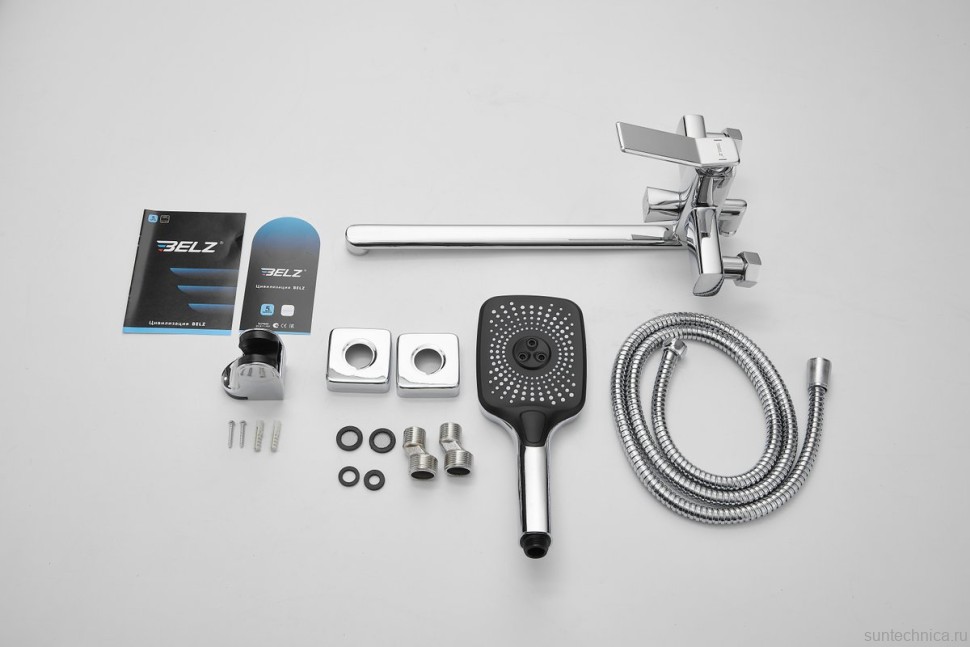 Смеситель с длинным изливом для ванны BELZ B618 B22618 хром