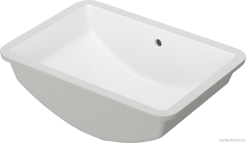 Раковина встраиваемая снизу STWORKI Копенгаген S42410WH 52 глянцевая белая, прямоугольная