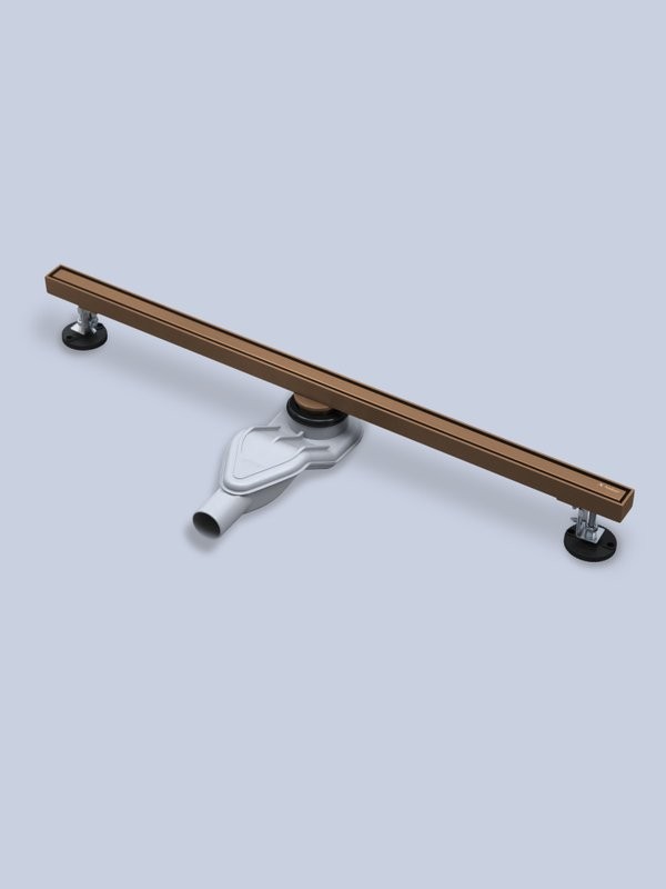 Душевой трап (лоток) AltroBagno Supremo AltroBagnoSupremo071236BC 80 см, решетка матовая медь, с сифоном, под плитку