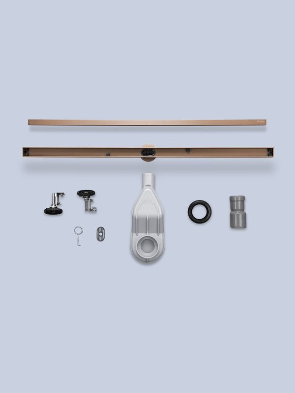 Душевой трап (лоток) AltroBagno Supremo AltroBagnoSupremo071236BC 80 см, решетка матовая медь, с сифоном, под плитку