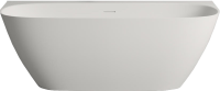 Ванна из искусственного камня Salini Sofia Wall S-Sense 180x85 см, пристенная, белая, со сливом-переливом, с донным клапаном