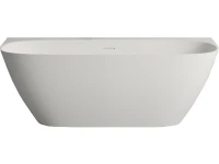 Ванна из искусственного камня Salini Sofia Wall S-Sense 180x85 см, пристенная, белая, со сливом-переливом, с донным клапаном