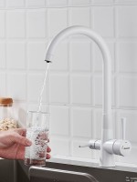 Смеситель для кухни с подключением фильтра Shevanik S428C, белый Смеситель для кухни с подключением фильтра Shevanik S428C, белый
