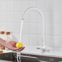 Смеситель для кухни с подключением фильтра Shevanik S428C, белый Смеситель для кухни с подключением фильтра Shevanik S428C, белый