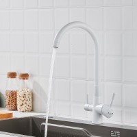 Смеситель для кухни с подключением фильтра Shevanik S428C, белый Смеситель для кухни с подключением фильтра Shevanik S428C, белый