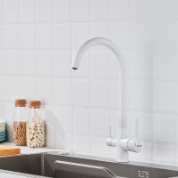 Смеситель для кухни с подключением фильтра Shevanik S428C, белый Смеситель для кухни с подключением фильтра Shevanik S428C, белый